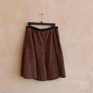 Women's Brown Midi A-Line Skirt